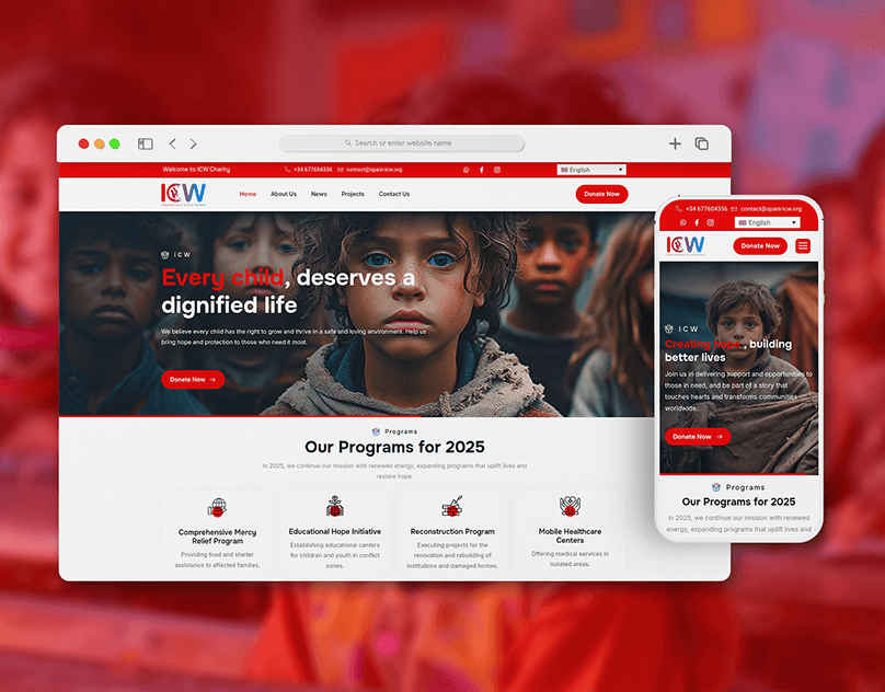 ICW Charity Organization Website Design